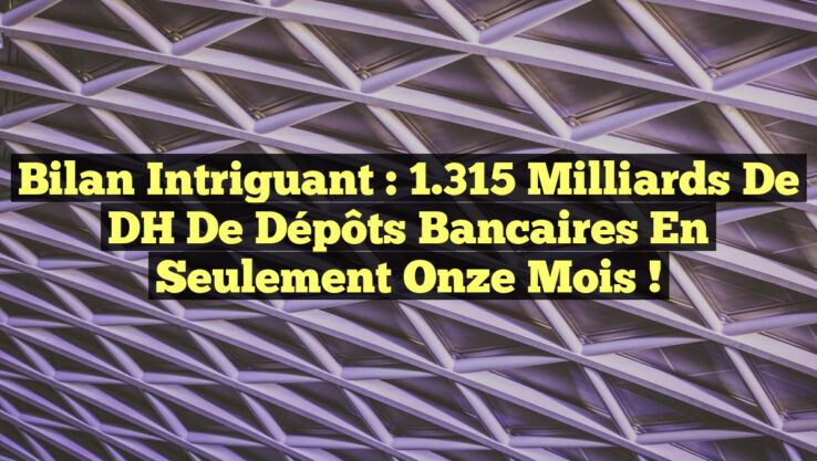Bilan intriguant : 1.315 milliards de DH de dépôts bancaires en seulement onze mois !