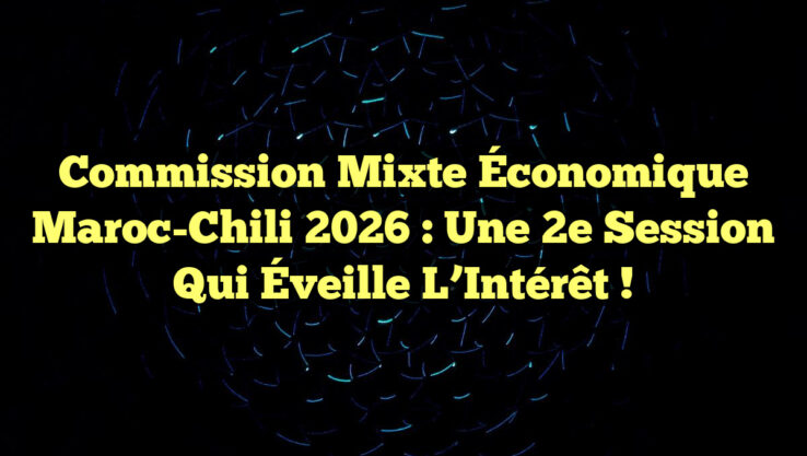 Commission Mixte Économique Maroc-Chili 2026 : Une 2e Session Qui Éveille l’Intérêt !