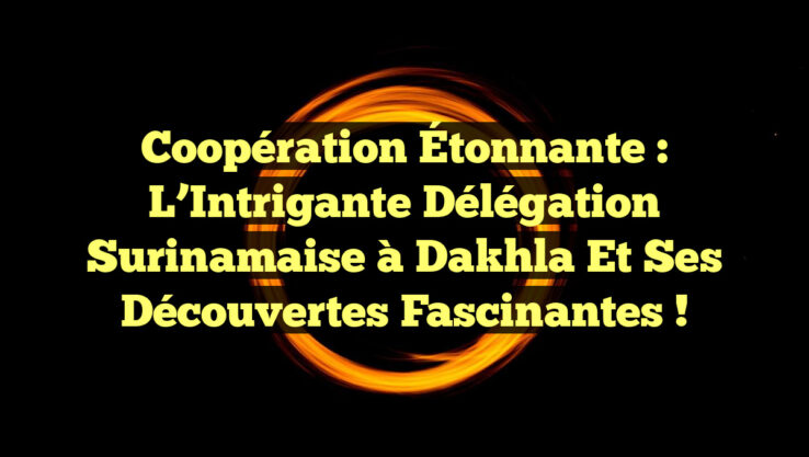 Coopération Étonnante : L’Intrigante Délégation Surinamaise à Dakhla et ses Découvertes Fascinantes !