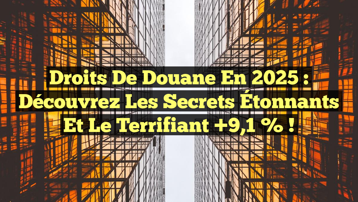 Droits de Douane en 2025 : Découvrez les Secrets Étonnants et le Terrifiant +9,1 % !
