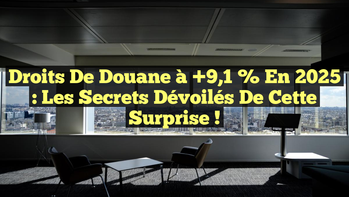 Droits de Douane à +9,1 % en 2025 : Les Secrets Dévoilés de cette Surprise !