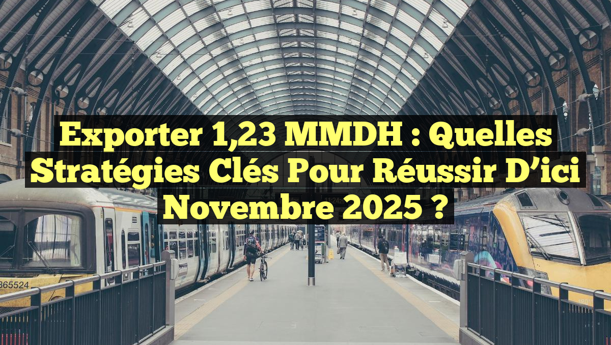 Exporter 1,23 MMDH : Quelles Stratégies Clés pour Réussir d’ici Novembre 2025 ?