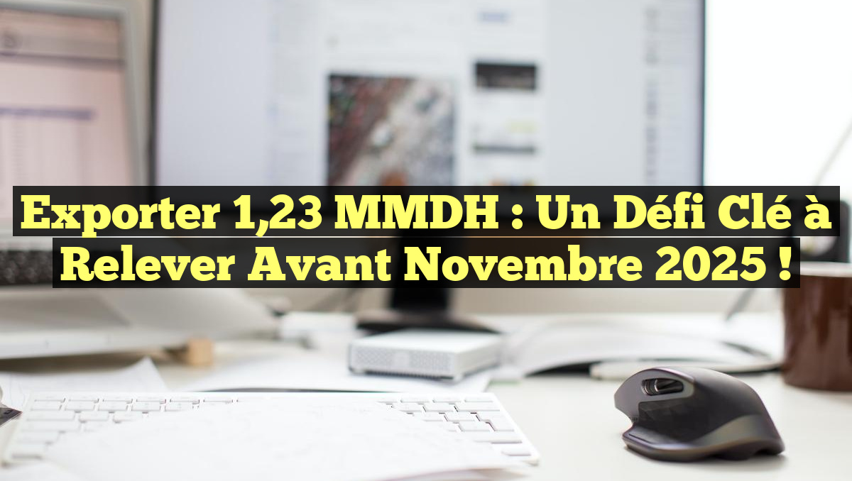 Exporter 1,23 MMDH : Un Défi Clé à Relever Avant Novembre 2025 !