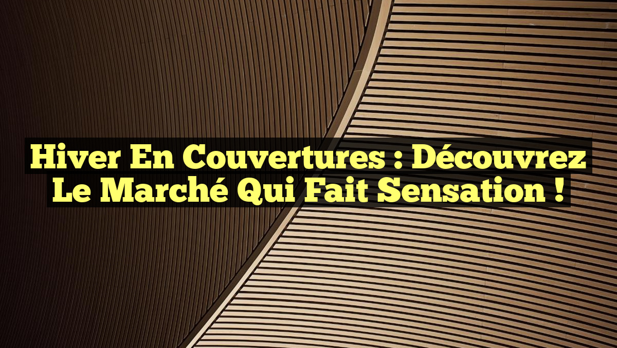 Hiver en Couvertures : Découvrez le Marché qui Fait Sensation !