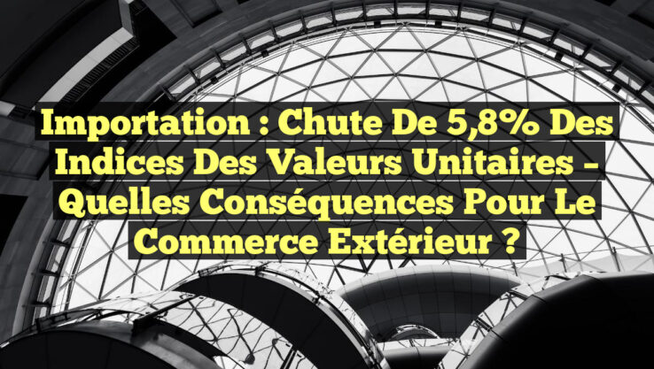 Importation : Chute de 5,8% des indices des valeurs unitaires – Quelles conséquences pour le commerce extérieur ?