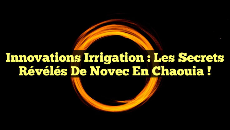Innovations Irrigation : Les Secrets Révélés de Novec en Chaouia !