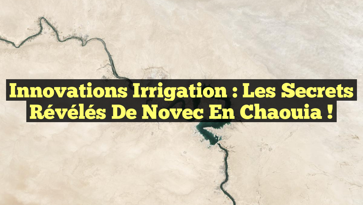 Innovations Irrigation : Les Secrets Révélés de Novec en Chaouia !