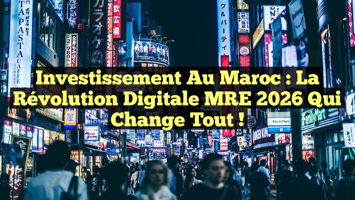 Investissement au Maroc : La Révolution Digitale MRE 2026 qui Change Tout !