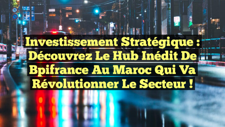 Investissement Stratégique : Découvrez le Hub Inédit de Bpifrance au Maroc qui Va Révolutionner le Secteur !