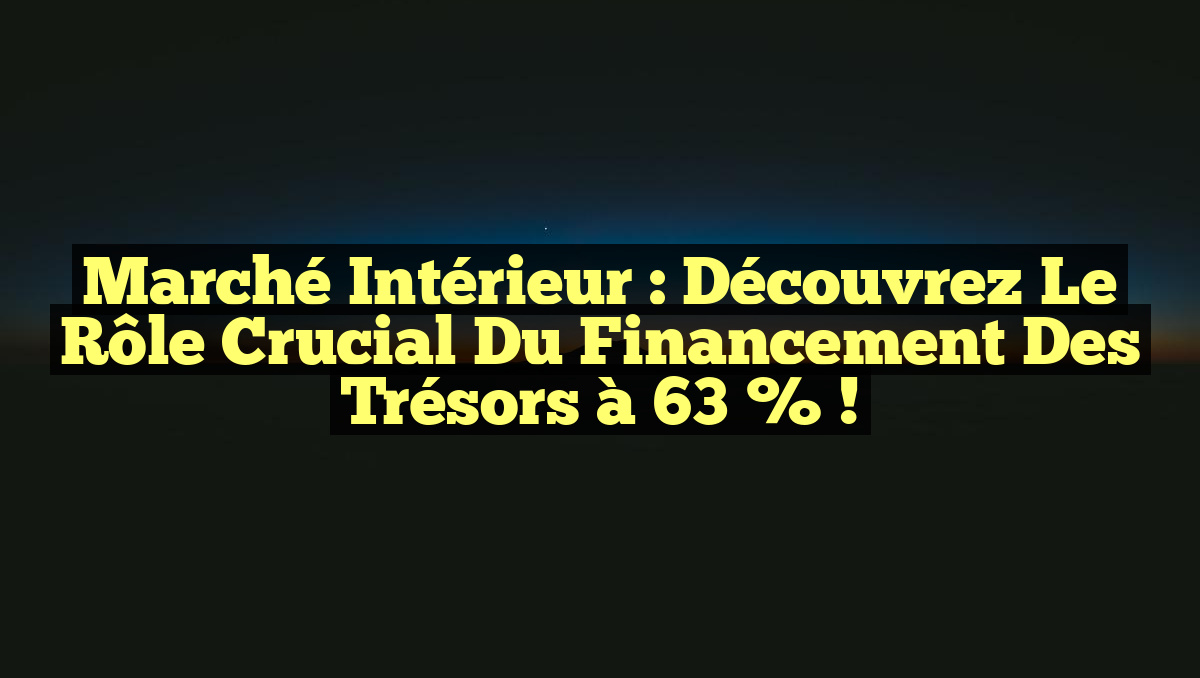 Marché Intérieur : Découvrez le Rôle Crucial du Financement des Trésors à 63 % !