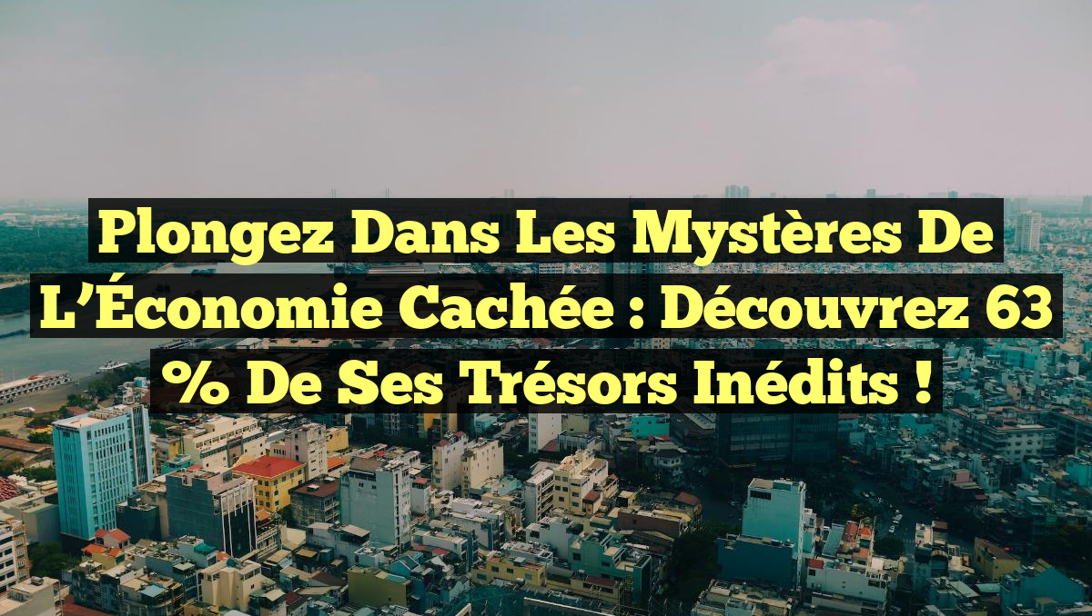 Plongez dans les Mystères de l&rsquo;Économie Cachée : Découvrez 63 % de Ses Trésors Inédits !