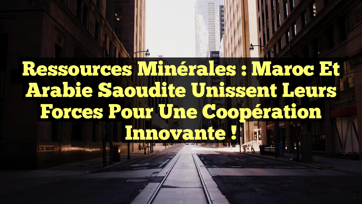 Ressources Minérales : Maroc et Arabie Saoudite Unissent leurs Forces pour une Coopération Innovante !