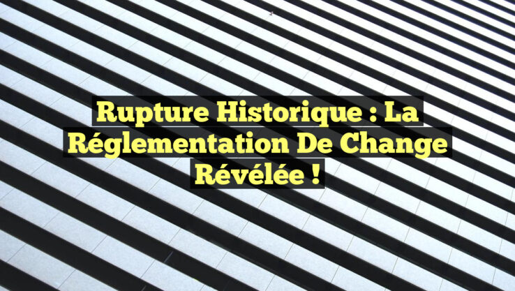 Rupture Historique : La Réglementation de Change Révélée ! Rupture Historique : La Réglementation de Change Révélée !