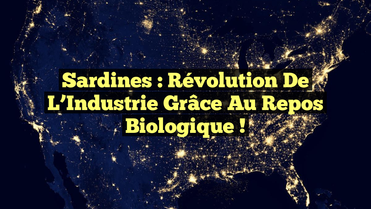 Sardines : Révolution de l&rsquo;Industrie grâce au Repos Biologique !