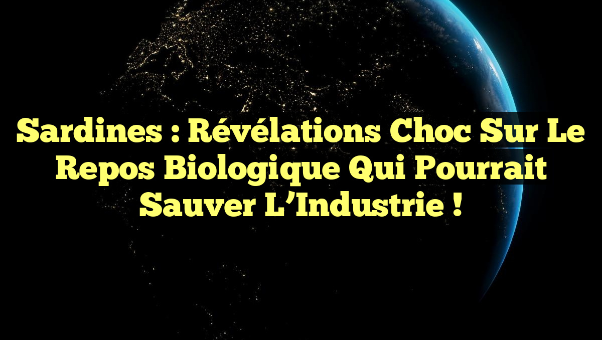 Sardines : Révélations Choc sur le Repos Biologique Qui Pourrait Sauver l’Industrie !