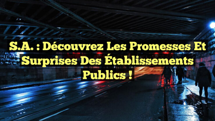 S.A. : Découvrez les Promesses et Surprises des Établissements Publics !
