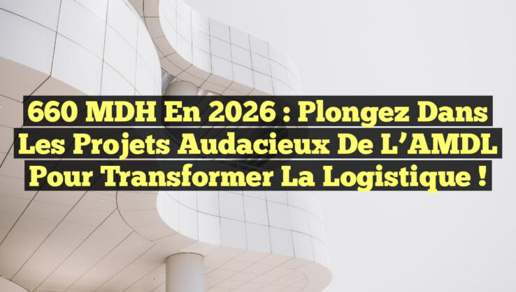 660 MDH en 2026 : Plongez dans les projets audacieux de l’AMDL pour transformer la logistique !