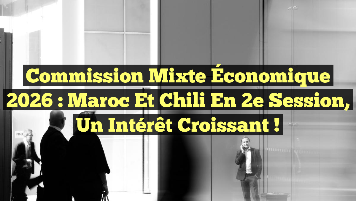 Commission Mixte Économique 2026 : Maroc et Chili en 2e Session, un Intérêt Croissant !