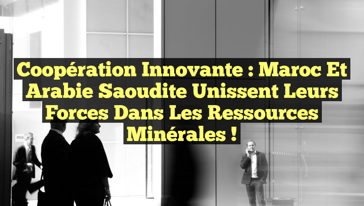 Coopération Innovante : Maroc et Arabie Saoudite Unissent leurs Forces dans les Ressources Minérales !