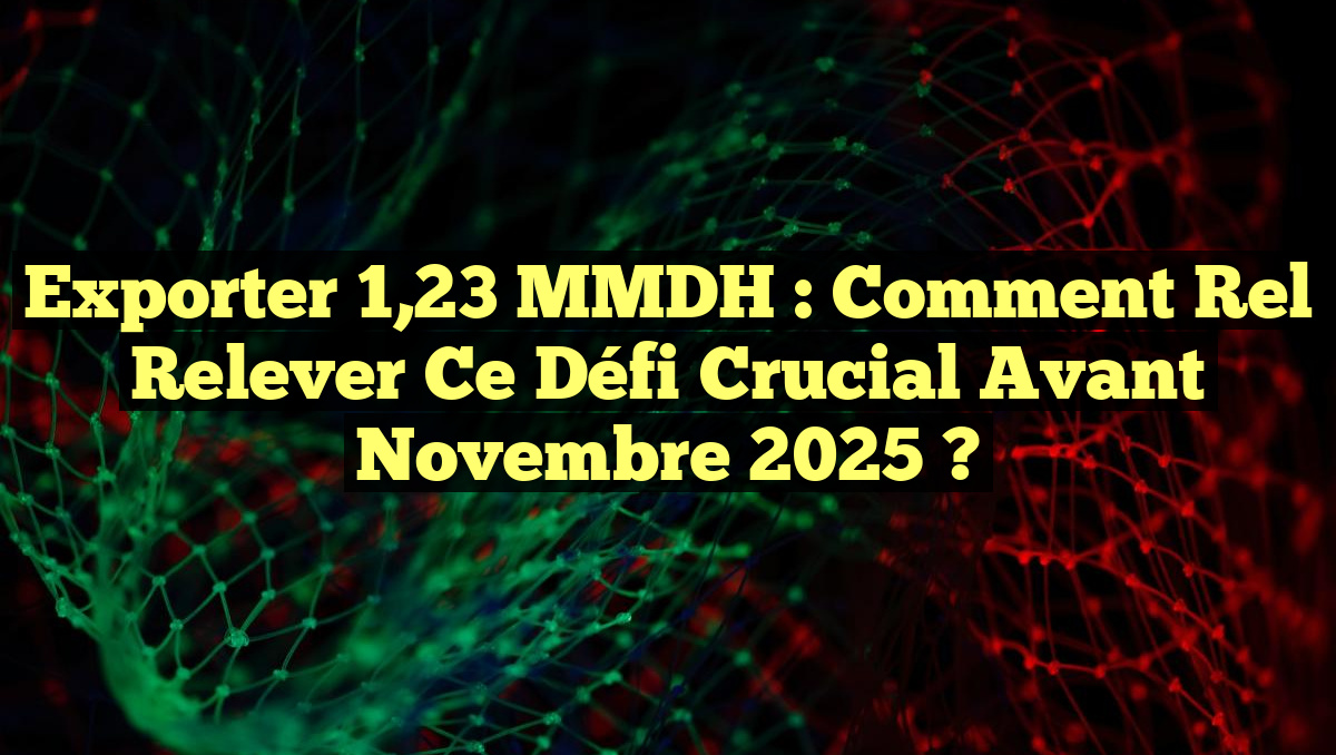 Exporter 1,23 MMDH : Comment Rel relever ce Défi Crucial avant Novembre 2025 ?