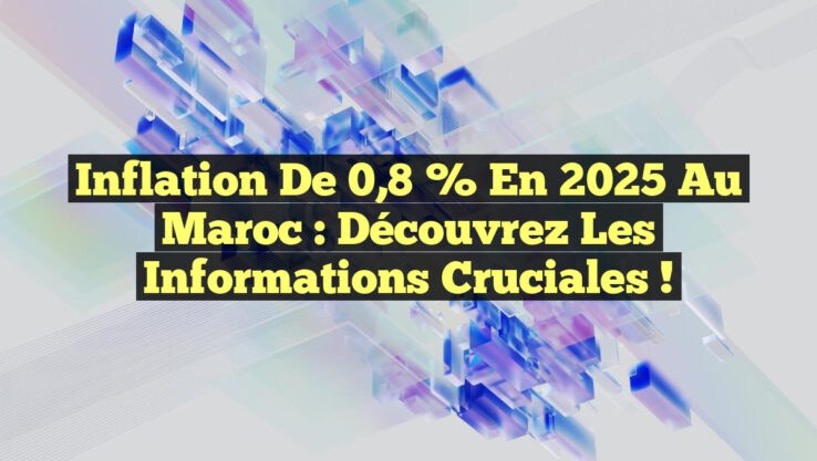 Inflation de 0,8 % en 2025 au Maroc : Découvrez les Informations Cruciales !