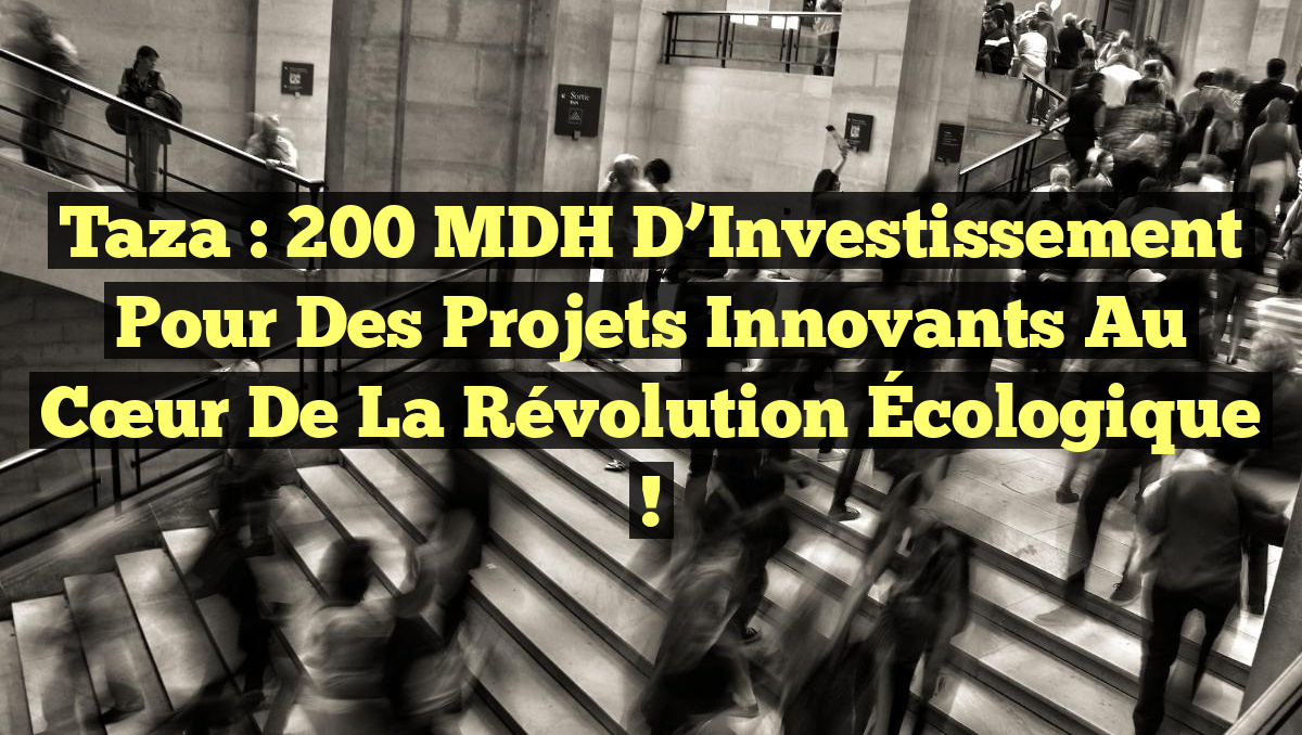 Taza : 200 MDH d&rsquo;Investissement pour des Projets Innovants au Cœur de la Révolution Écologique !