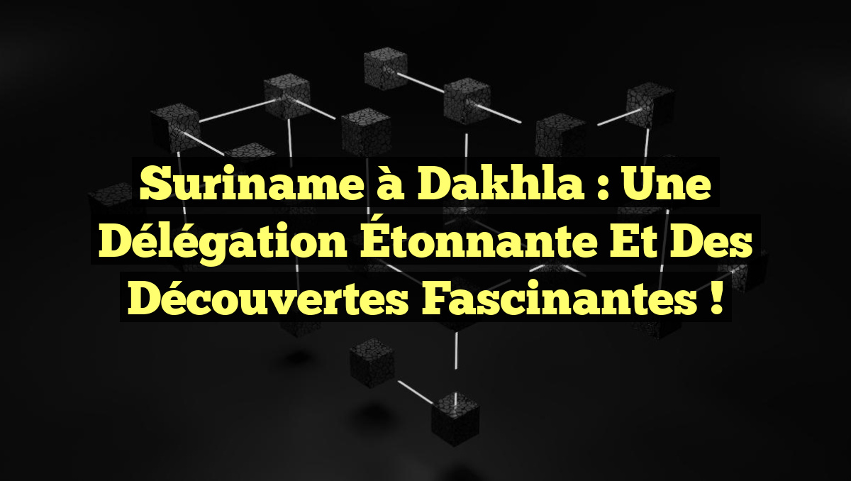 Suriname à Dakhla : Une Délégation Étonnante et des Découvertes Fascinantes !