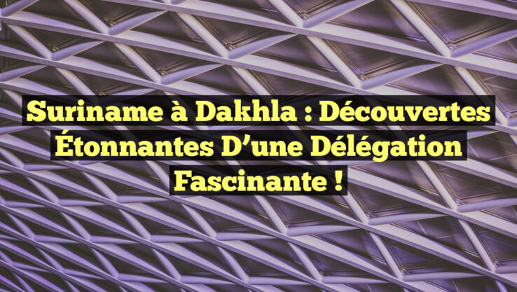 Suriname à Dakhla : Découvertes Étonnantes d’une Délégation Fascinante !