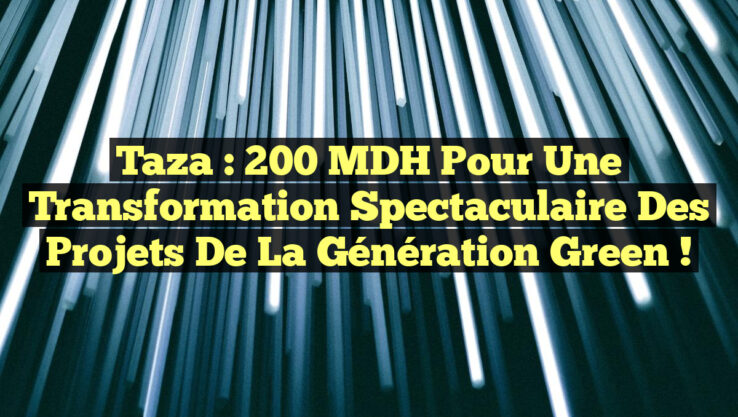 Taza : 200 MDH pour une Transformation Spectaculaire des Projets de la Génération Green !