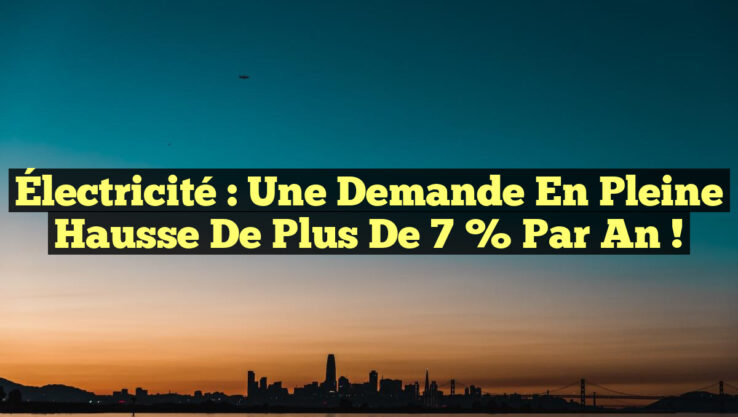 Électricité : Une demande en pleine hausse de plus de 7 % par an !