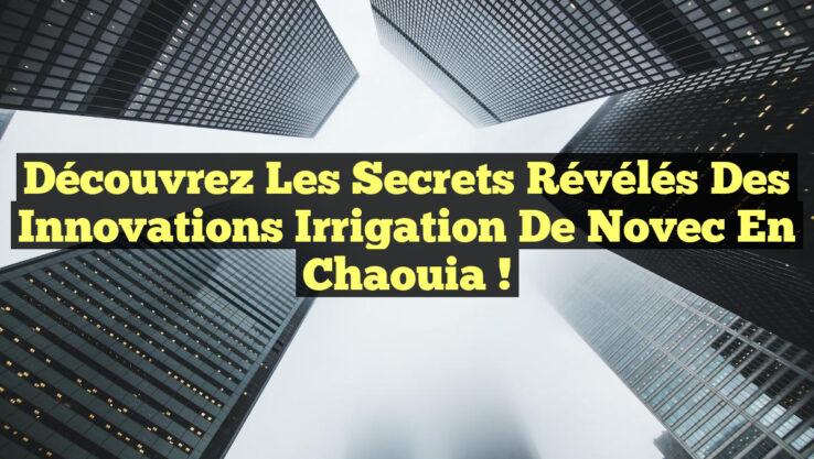 Découvrez les Secrets Révélés des Innovations Irrigation de Novec en Chaouia !