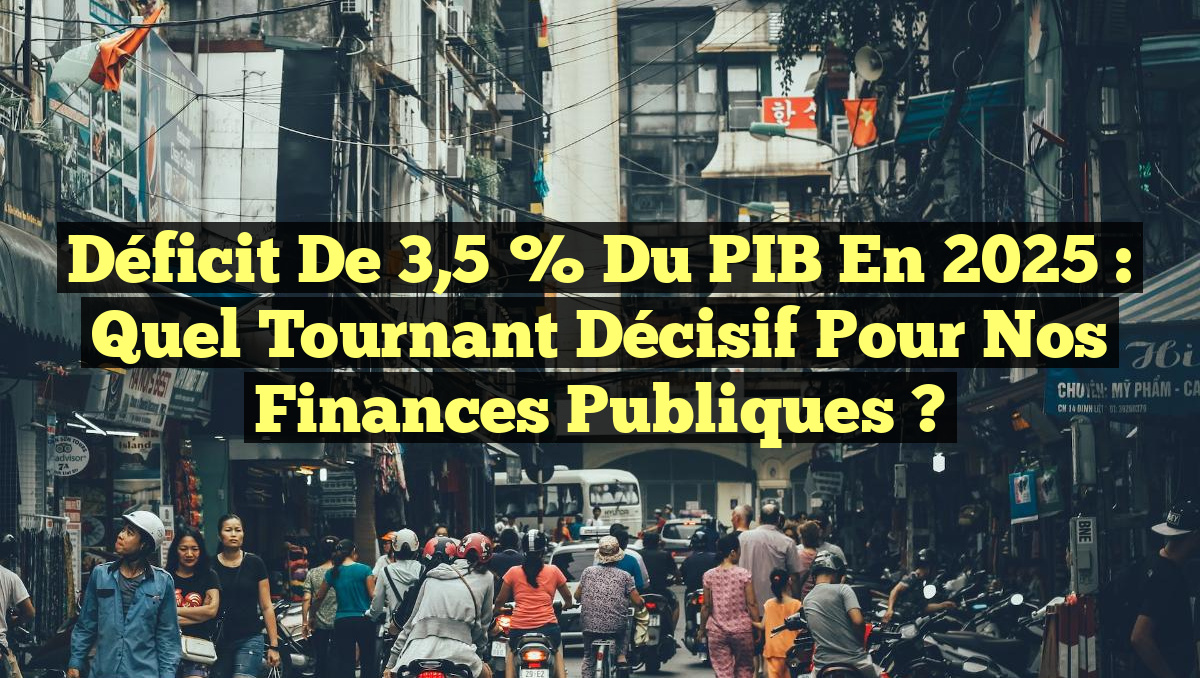 Déficit de 3,5 % du PIB en 2025 : Quel tournant décisif pour nos finances publiques ?