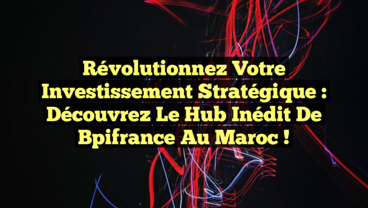 Révolutionnez Votre Investissement Stratégique : Découvrez le Hub Inédit de Bpifrance au Maroc !