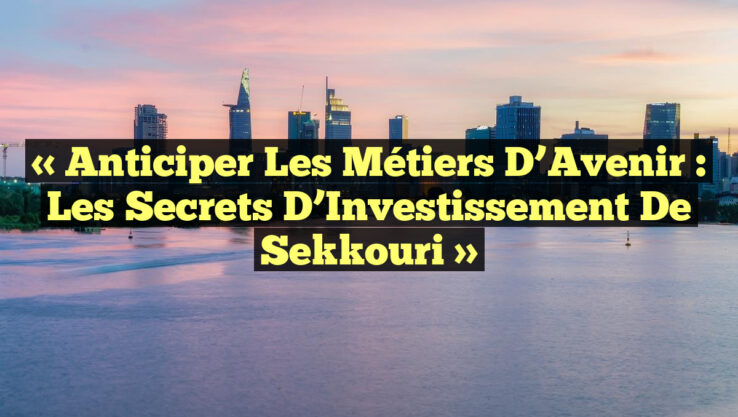 « Anticiper les Métiers d’Avenir : Les Secrets d’Investissement de Sekkouri »