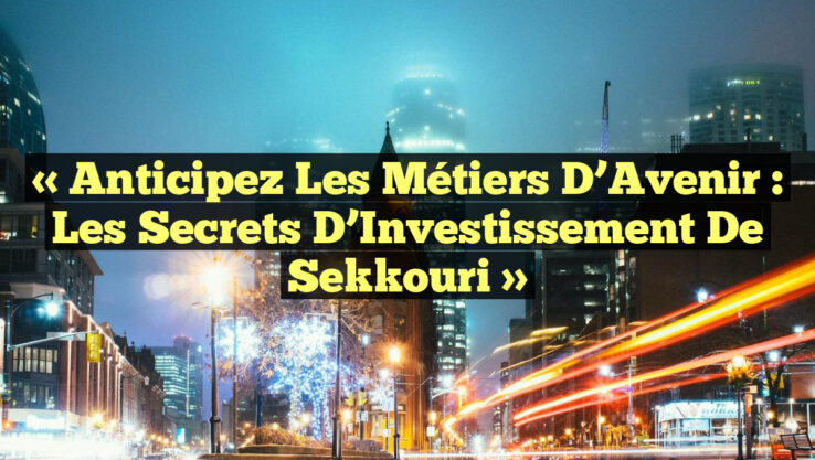 « Anticipez les Métiers d’Avenir : Les Secrets d’Investissement de Sekkouri »