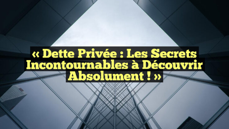 « Dette Privée : Les Secrets Incontournables à Découvrir Absolument ! »