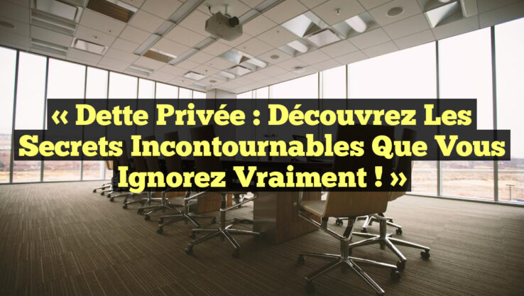 « Dette Privée : Découvrez les Secrets Incontournables que Vous Ignorez Vraiment ! »