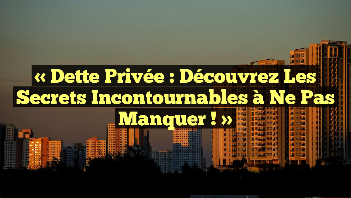 « Dette Privée : Découvrez les Secrets Incontournables à Ne Pas Manquer ! »