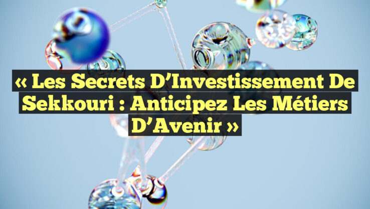 « Les Secrets d’Investissement de Sekkouri : Anticipez les Métiers d’Avenir »