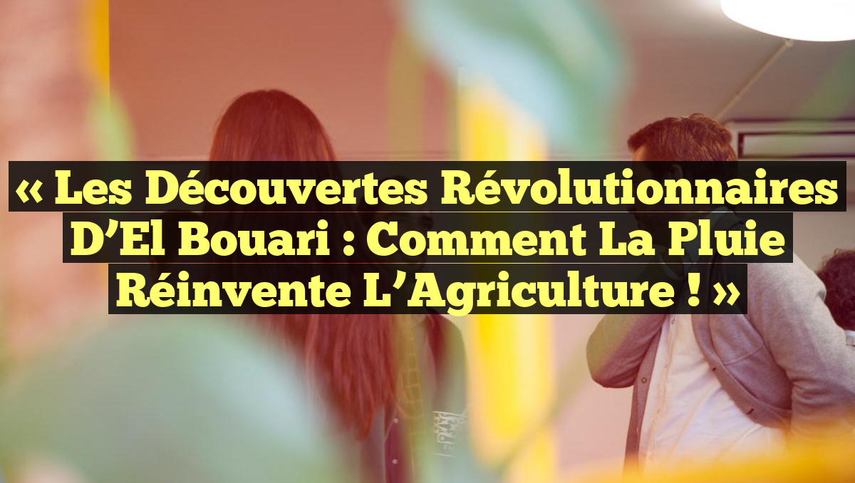 « Les Découvertes Révolutionnaires d’El Bouari : Comment la Pluie Réinvente l’Agriculture ! »
