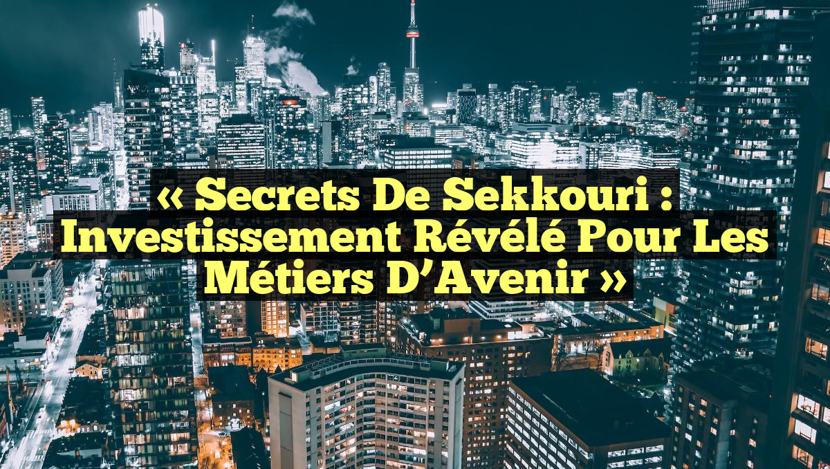 « Secrets de Sekkouri : Investissement Révélé pour les Métiers d’Avenir »