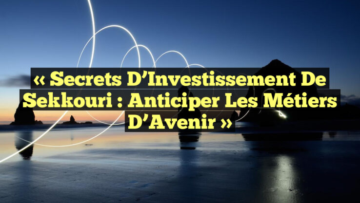 « Secrets d’Investissement de Sekkouri : Anticiper les Métiers d’Avenir »