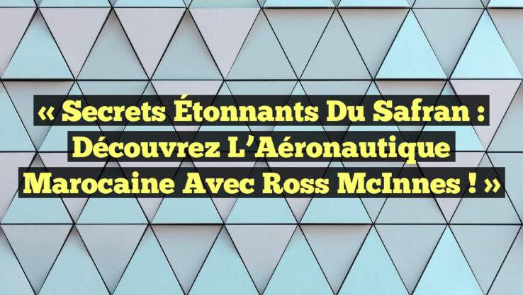 « Secrets Étonnants du Safran : Découvrez l’Aéronautique Marocaine avec Ross McInnes ! » « Secrets Étonnants du Safran : Découvrez l’Aéronautique Marocaine avec Ross McInnes ! »