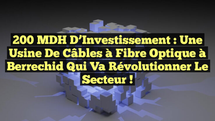200 MDH d’Investissement : Une Usine de Câbles à Fibre Optique à Berrechid qui Va Révolutionner le Secteur !