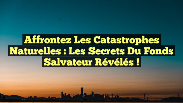 Affrontez les Catastrophes Naturelles : Les Secrets du Fonds Salvateur Révélés !