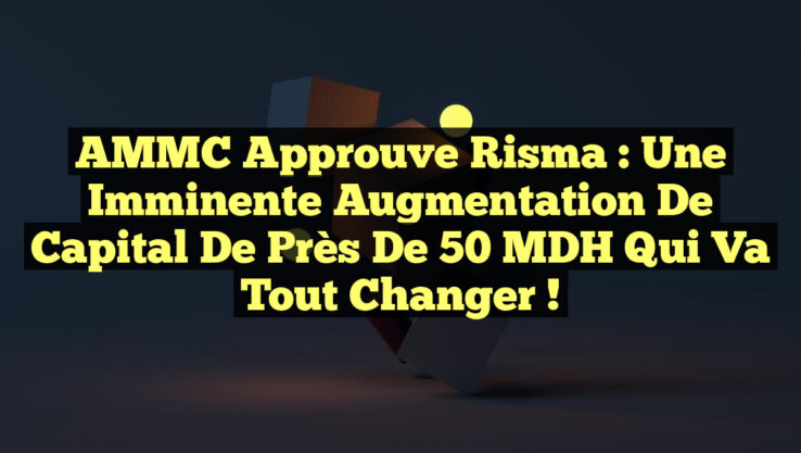 AMMC Approuve Risma : Une Imminente Augmentation de Capital de Près de 50 MDH qui Va Tout Changer !