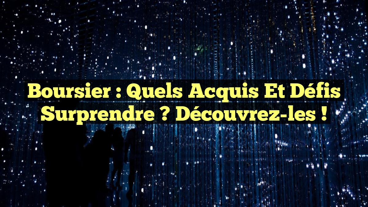 Boursier : Quels Acquis et Défis Surprendre ? Découvrez-les !