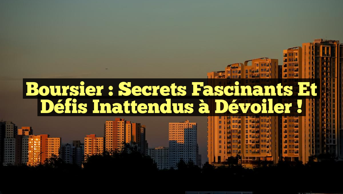 Boursier : Secrets Fascinants et Défis Inattendus à Dévoiler !