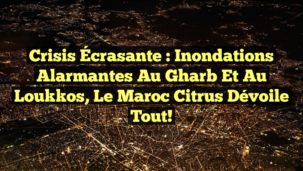 Crisis Écrasante : Inondations Alarmantes au Gharb et au Loukkos, le Maroc Citrus Dévoile Tout!