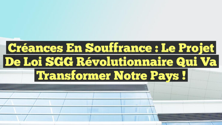 Créances en Souffrance : Le Projet de Loi SGG Révolutionnaire qui Va Transformer notre Pays !